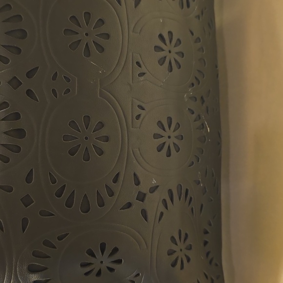 Coach Black Floral Cutout Leather Bag - Picture 3 of 11